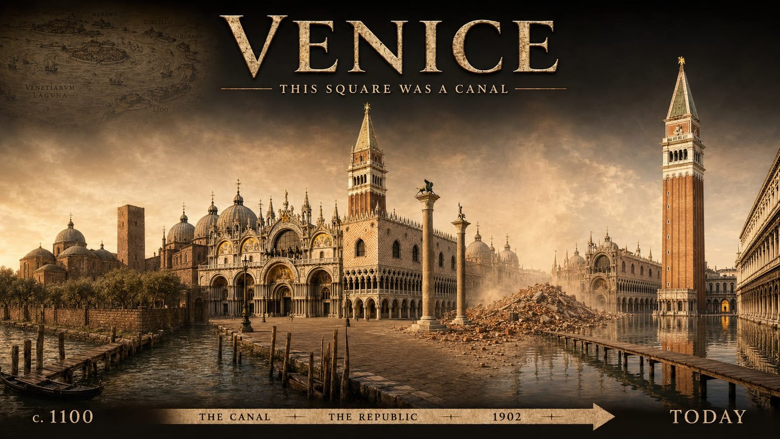 Venice's Sinking City, traditionally founded AD 421